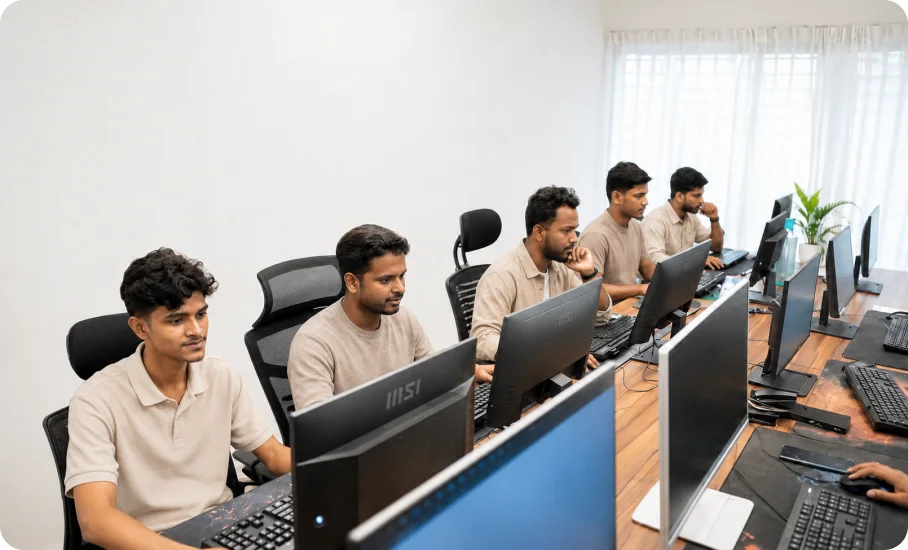 The ZenhCare engineering team at work in the office